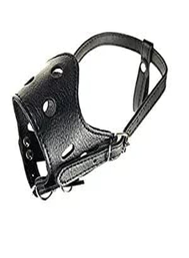 Pups&Pets واقي جلدي قابل للتعديل مضاد للعض من Pups&Pets | قناع أمان من جلد البولي يوريثان يسمح بالتهوية | كمامة مضادة للنباح للكلاب (متوسط) - Image 2